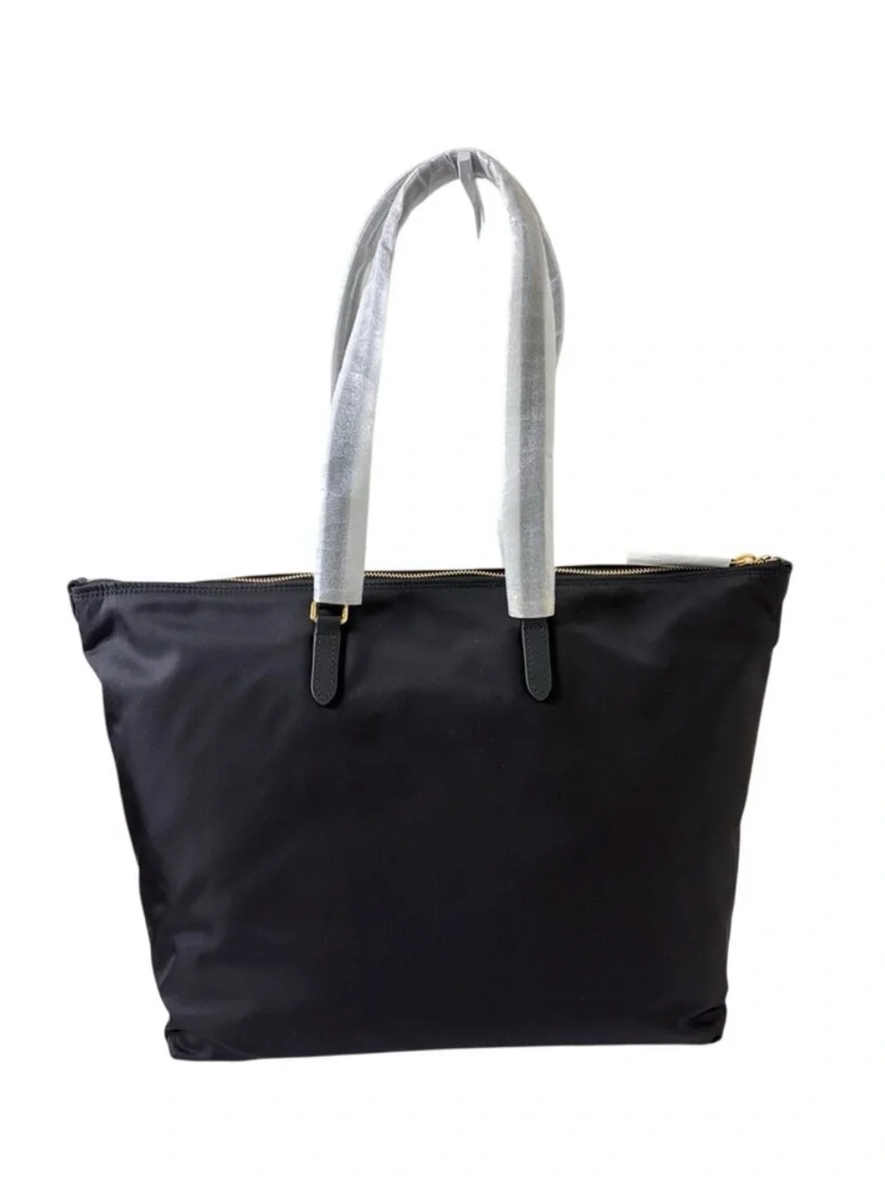 Burberry NWT Large, Black Nylon Zip-Front Tote Bag w check inside & dust cover